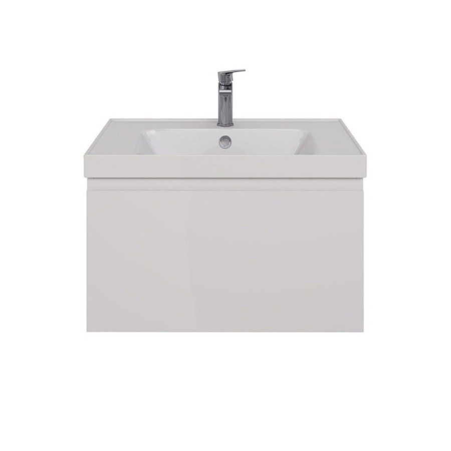 Тумба под раковину Lemark Veon Mini 70 см, подвесная, цвет белый глянец, LM02VM70T