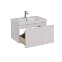 Тумба под раковину Lemark Veon Mini 70 см, подвесная, цвет белый глянец, LM02VM70T