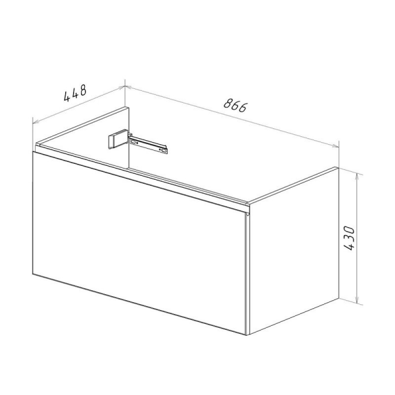Тумба под раковину Lemark Veon Mini 90 см, подвесная, цвет белый глянец, LM02VM90T