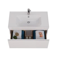 Тумба под раковину Lemark Veon Mini 90 см, подвесная, цвет белый глянец, LM02VM90T