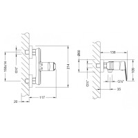 Смеситель Lemark Point LM0303C для душа, с душевым гарнитуром, хром