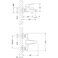 Смеситель Lemark Point LM0314C для ванны и душа с гарнитуром, хром