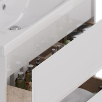 Тумба под раковину Lemark Combi 100 см, подвесная/напольная, цвет белый глянец, LM03C100T