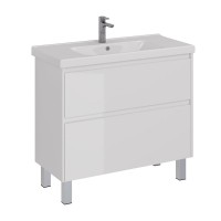 Тумба под раковину Lemark Combi 100 см, подвесная/напольная, цвет белый глянец, LM03C100T