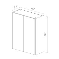 Шкаф подвесной Lemark Combi LM03C60SH-Beton, 60 см, корпус белый глянец, фасад бетон матовый