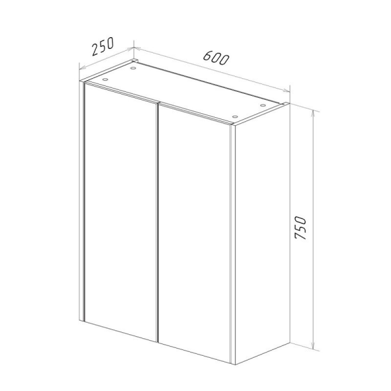 Шкаф подвесной Lemark Combi LM03C60SH-Beton, 60 см, корпус белый глянец, фасад бетон матовый