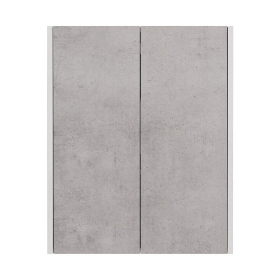 Шкаф подвесной Lemark Combi LM03C60SH-Beton, 60 см, корпус белый глянец, фасад бетон матовый