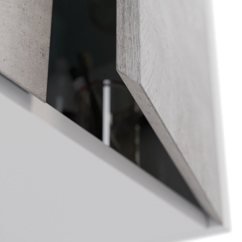 Шкаф подвесной Lemark Combi LM03C60SH-Beton, 60 см, корпус белый глянец, фасад бетон матовый