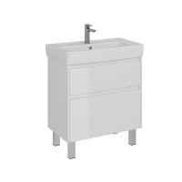 Тумба под раковину Lemark Combi 80 см, подвесная/напольная, цвет белый глянец, LM03C80T