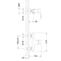 Смеситель Lemark Linara LM0403C для душа