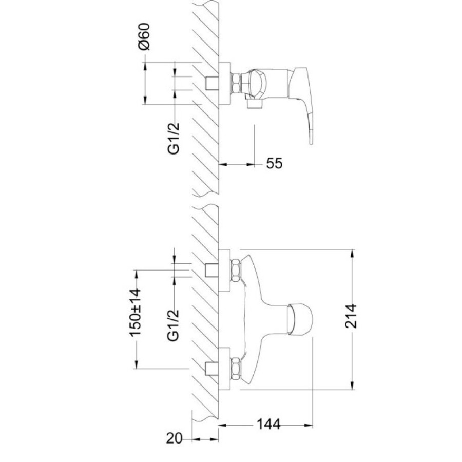 Смеситель Lemark Linara LM0403C для душа