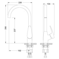Смеситель для кухонной мойки Lemark Linara LM0405PAN, цвет антрацит