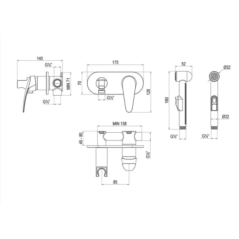 Гигиенический душ со смесителем Lemark Linara LM0419C, хром