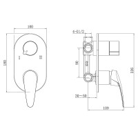 Смеситель для ванны и душа Lemark Linara LM0427C, хром