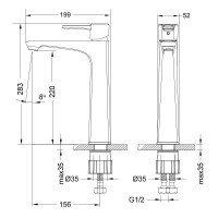Смеситель Lemark Evitta LM0509C для раковины, высокий, хром