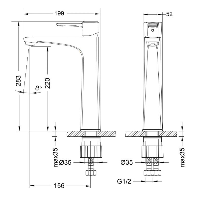 Смеситель Lemark Evitta LM0509C для раковины, высокий, хром