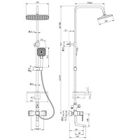 Душевая система Lemark Evitta LM0562C, с изливом, хром