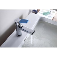 Смеситель для раковины Lemark Aura LM0606C, хром/синий