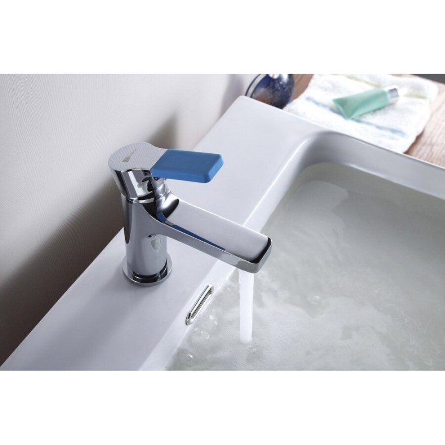 Смеситель для раковины Lemark Aura LM0606C, хром/синий