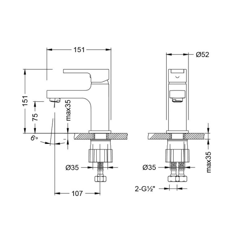 Смеситель для раковины Lemark Aura LM0606CH, хром