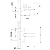 Смеситель Lemark Aura LM0614C для ванны и душа, излив монолит
