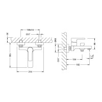 Смеситель Lemark Aura LM0614CH для ванны и душа, с душевым гарнитуром, хром
