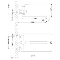 Смеситель для ванны и душа Lemark Aura LM0651C, с душевым гарнитуром, хром