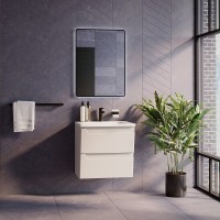 Тумба под раковину Lemark Miano 60 см, подвесная, цвет белый глянец, LM06M60T