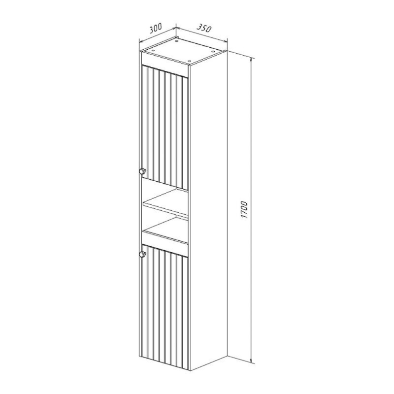 Пенал Lemark Romance 35 см, подвесной/напольный, цвет белый глянец, LM07R35P