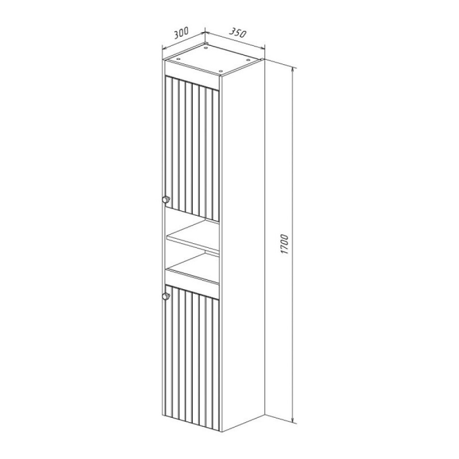 Пенал Lemark Romance 35 см, подвесной/напольный, цвет белый глянец, LM07R35P