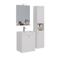 Тумба под раковину Lemark Romance 60 см, подвесная/напольная, цвет белый глянец, LM07R60T