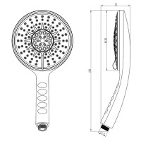 Душевая лейка Lemark LM0814C, 6 режимов, хром
