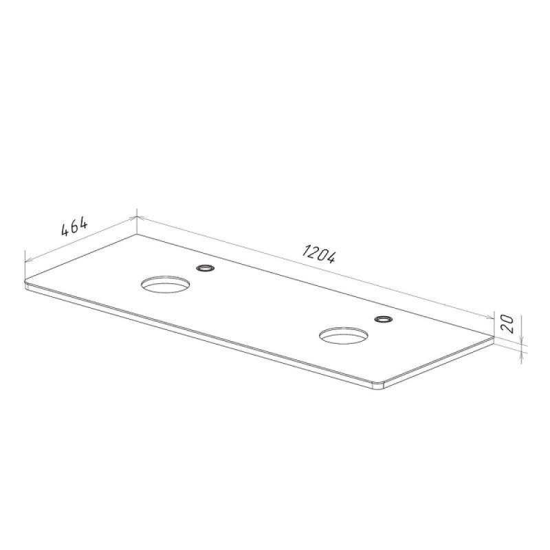 Столешница Lemark Olivia 125 см, МДФ, стекло, цвет белый глянец, LM08OL125S
