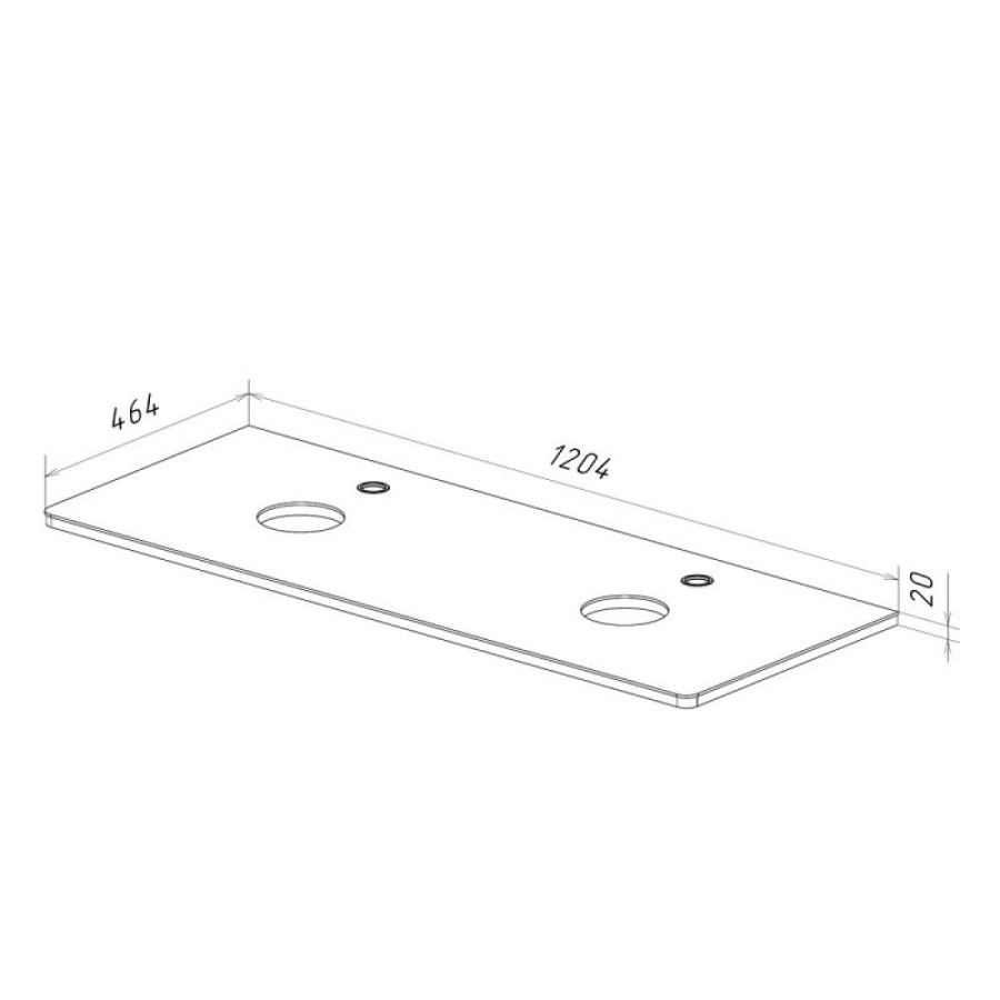 Столешница Lemark Olivia 125 см, МДФ, стекло, цвет белый глянец, LM08OL125S