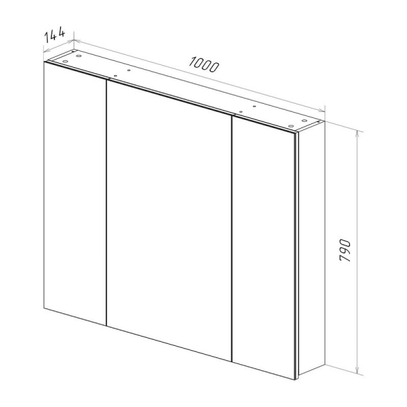Зеркальный шкаф Lemark Universal 100 х 80 см, корпус белый глянец, LM100ZS-U