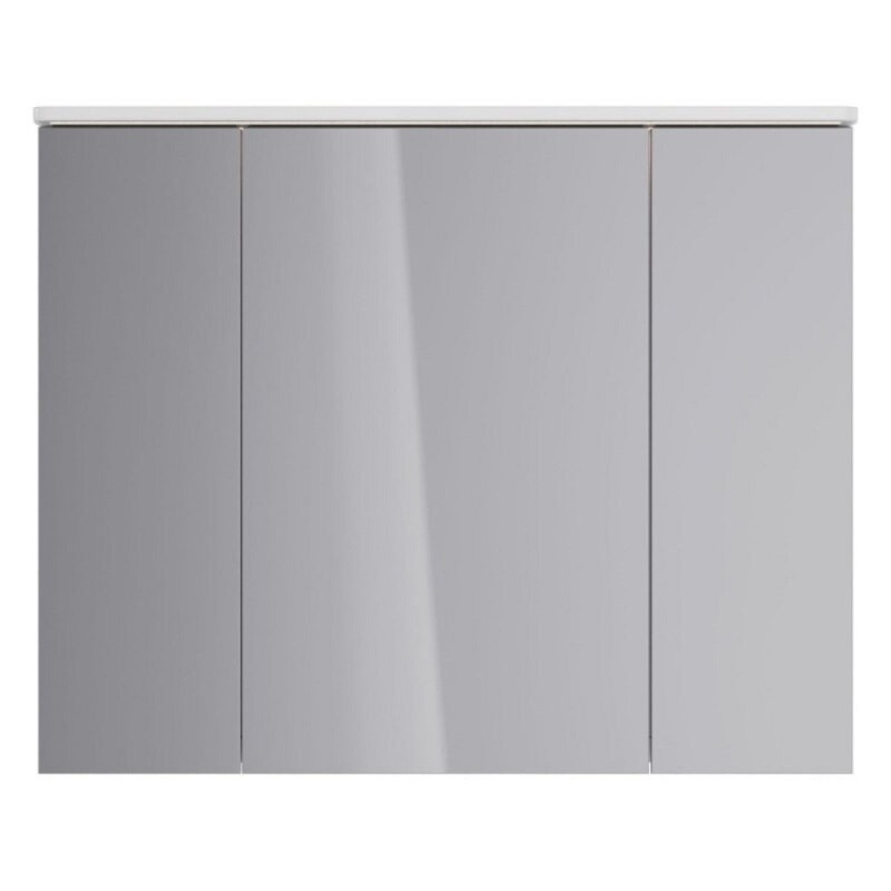 Шкаф зеркальный Lemark Zenon 100 х 80 см, подвесной, с LED-подсветкой, теплый свет, цвет корпуса белый глянец, LM100ZS-Z