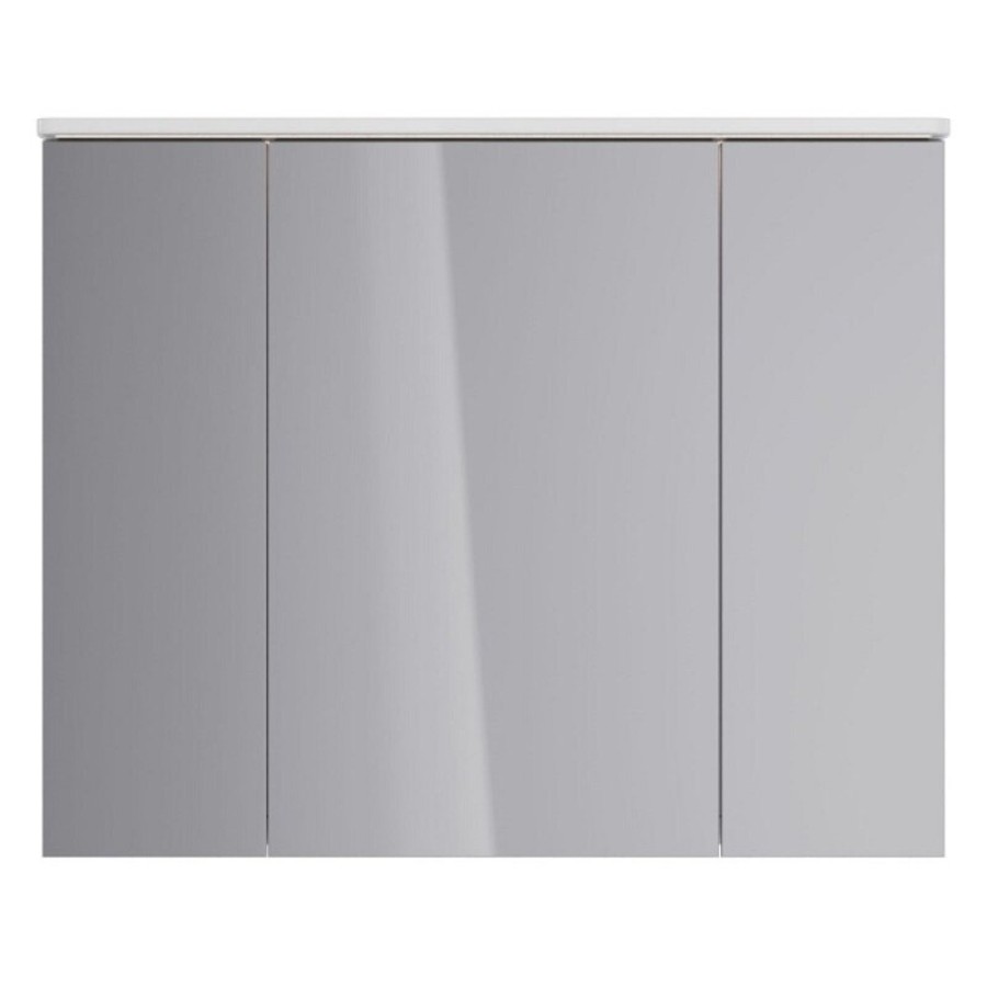 Шкаф зеркальный Lemark Zenon 100 х 80 см, подвесной, с LED-подсветкой, теплый свет, цвет корпуса белый глянец, LM100ZS-Z