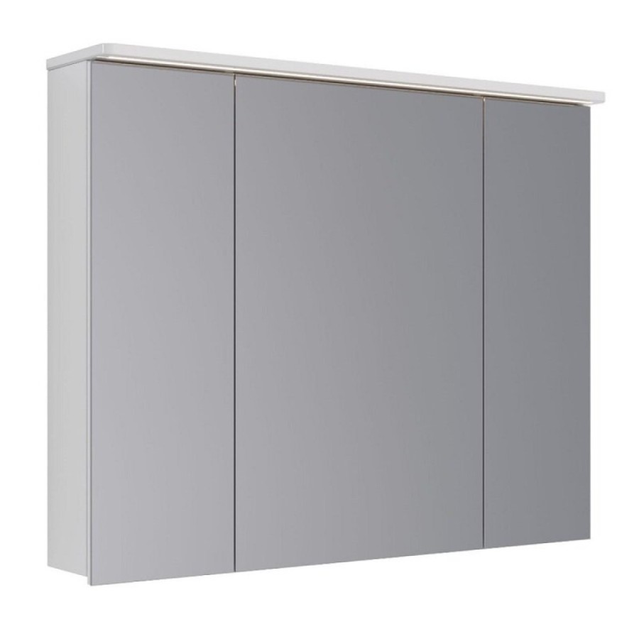 Шкаф зеркальный Lemark Zenon 100 х 80 см, подвесной, с LED-подсветкой, теплый свет, цвет корпуса белый глянец, LM100ZS-Z