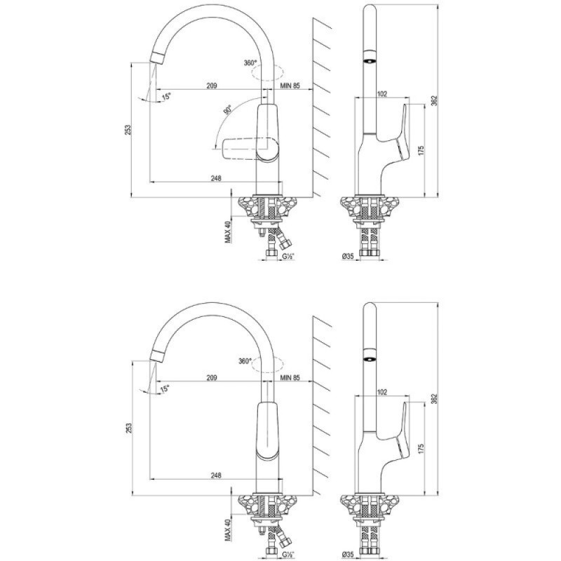 Смеситель для кухонной мойки Lemark Ortus LM11305C, хром
