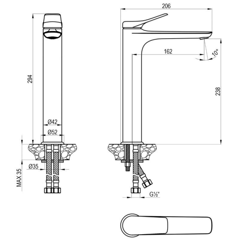 Смеситель для раковины Lemark Ortus LM11309C, хром