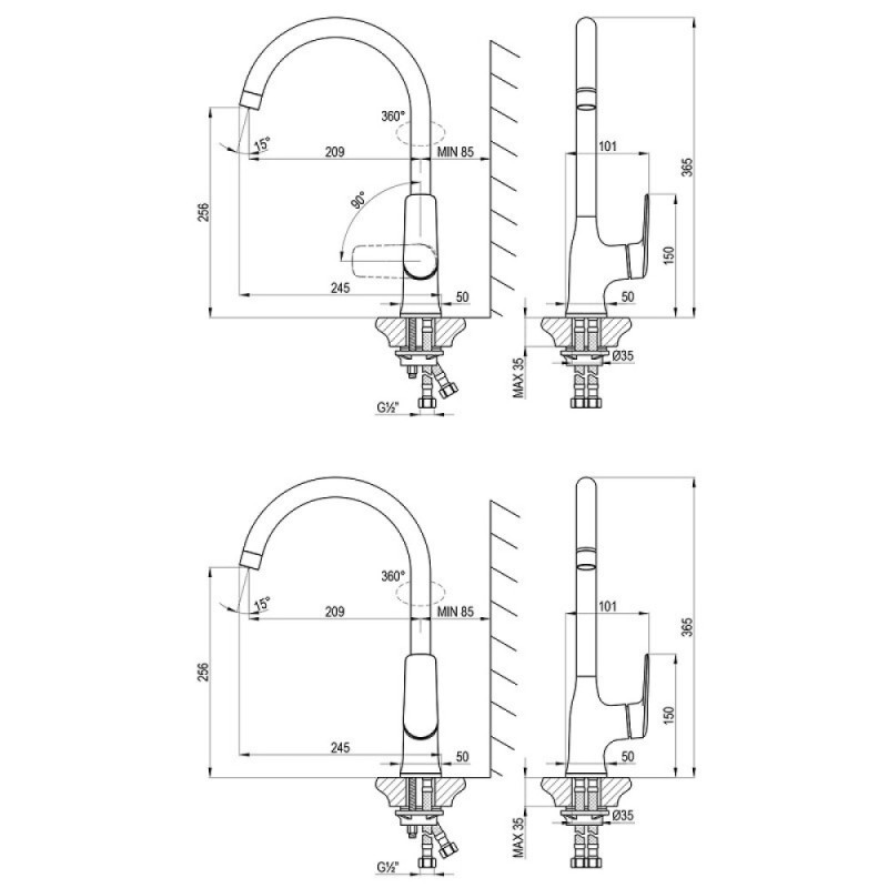 Смеситель для кухонной мойки Lemark Verba LM11405C, хром