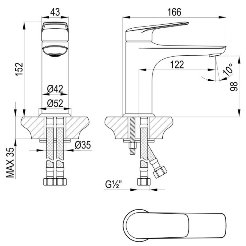Смеситель для раковины Lemark Verba LM11406C, хром