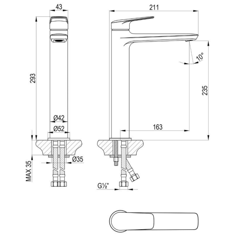 Смеситель для раковины Lemark Verba LM11409C, хром