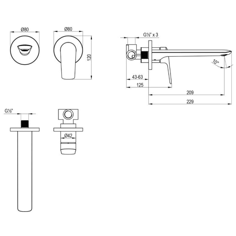 Смеситель для раковины Lemark Verba LM11426C, хром