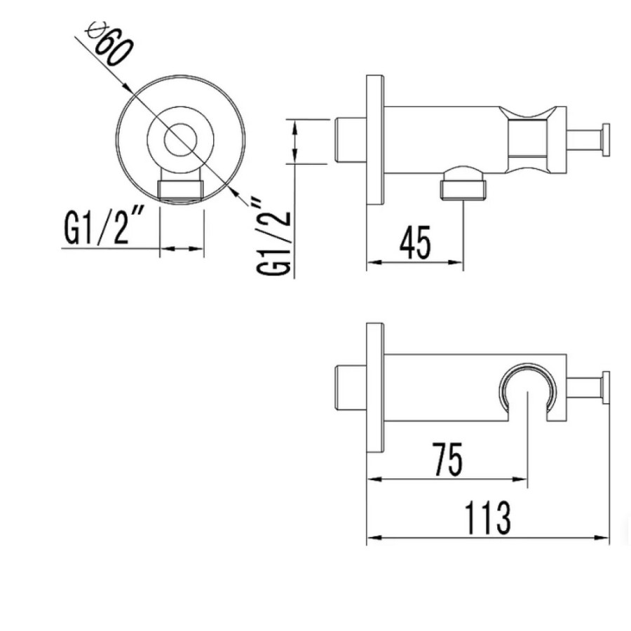 Шланговое подключение Lemark с держателем для лейки, хром, LM1185C