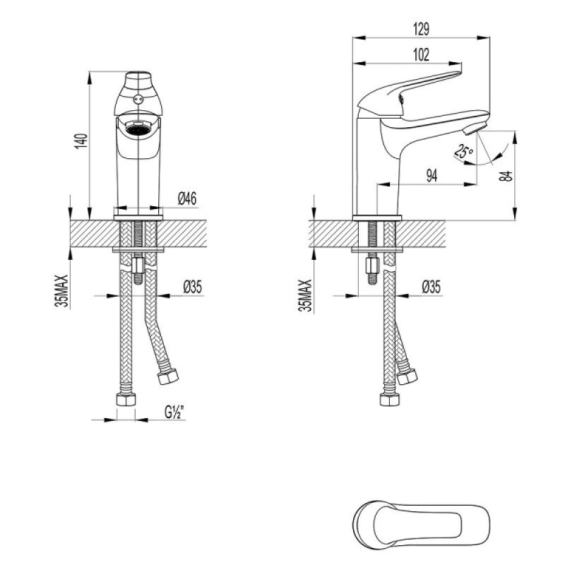 Смеситель для раковины Lemark plus Advance LM1231C, хром