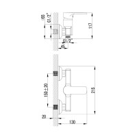 Смеситель для душа Lemark plus Grace LM1503C, хром