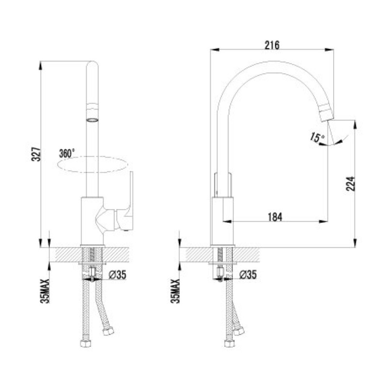 Смеситель для кухни Lemark plus Grace LM1505C, хром