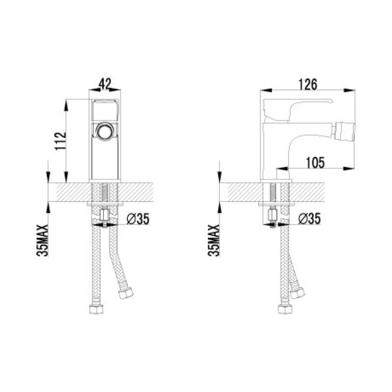 Смеситель Lemark plus Factor LM1608C для биде