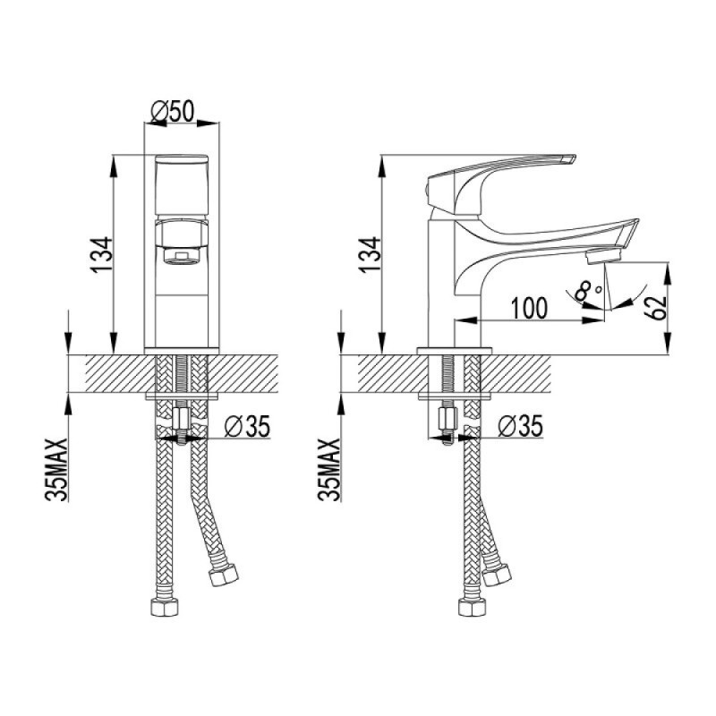 Смеситель для раковины Lemark plus Shape LM1706C, хром